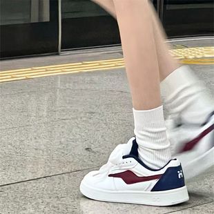 原创白蓝红感闪电厚底面包鞋 女2025新款 百搭休闲鞋 通勤简约平底鞋