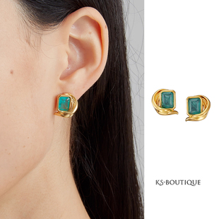 KLIENSTONE绸缎围绕蓝水晶耳环个性时髦