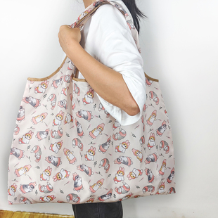 可爱环保购物袋便携折叠结实耐用超市买菜单肩杂货物牛津布包批发
