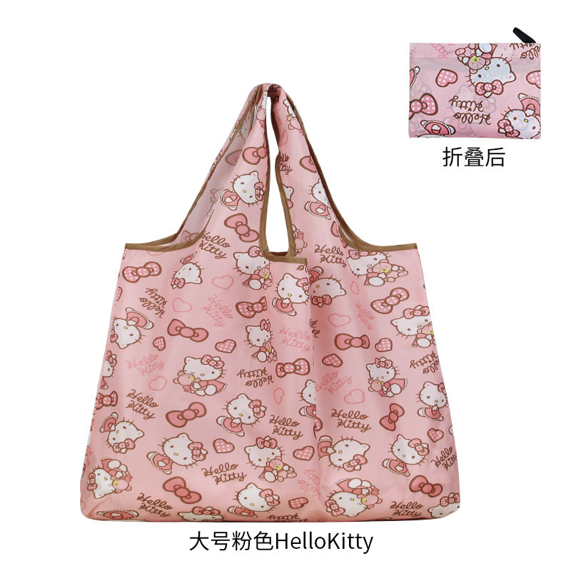 thumbnail for Cute HelloKitty eco-friendly bag cartoon supermarket shopping bag Portable foldable storage bag for grocery shopping