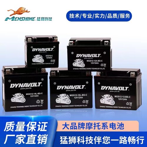 猛狮摩托车电瓶12V通用哈雷宝马