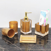 轻奢洗漱杯套装 漱口杯卫生间酒店卫浴五件套用品浴室摆件托盘牙杯