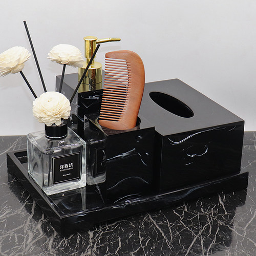 样板房摆件洗手液棉签香薰托盘