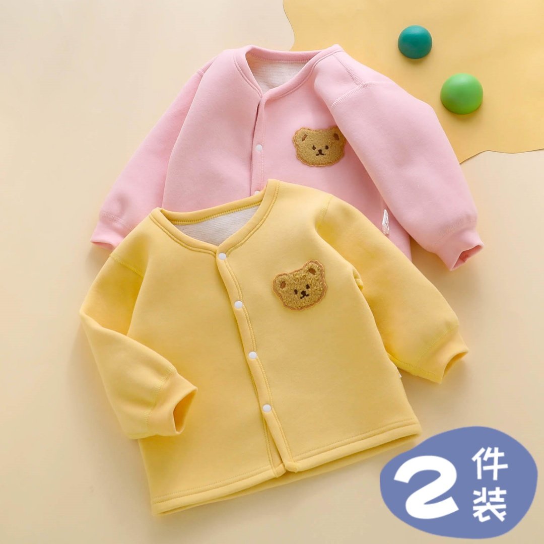婴儿德绒保暖秋装外套春秋冬季长袖上衣新款男宝宝衣服小月龄加绒