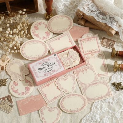 Vintage Rose Scrapbook Paper Kit, Lace Embossed Journaling S