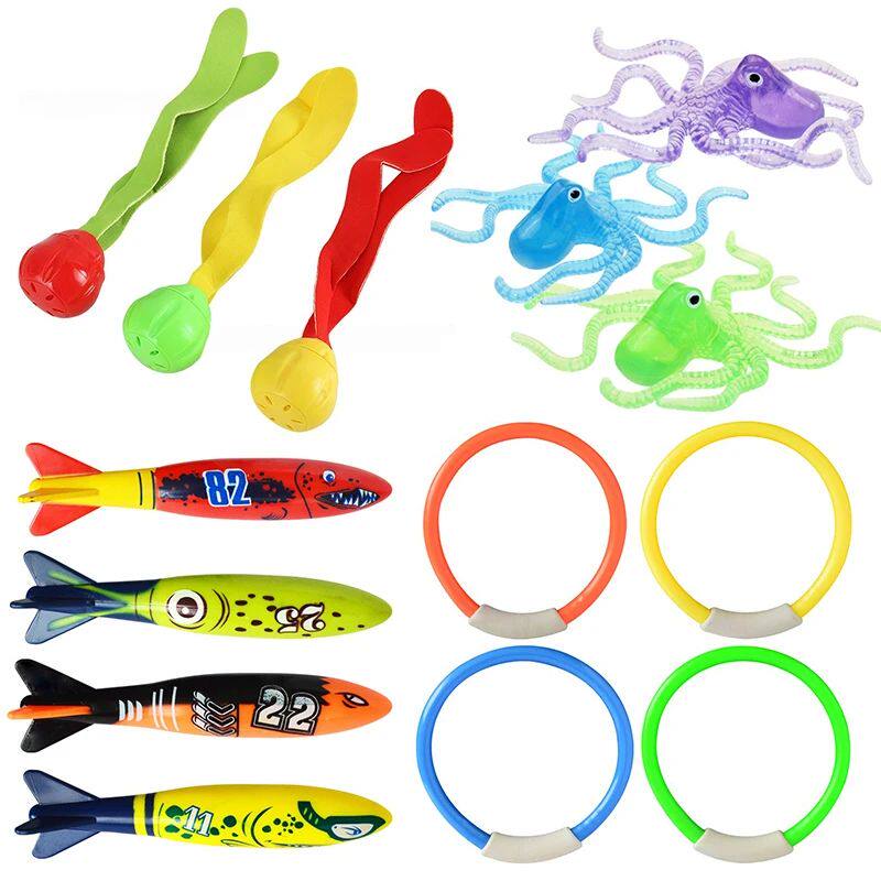 Summer Pool Diving Toys Set Colorful Creative Swim Circle Fl