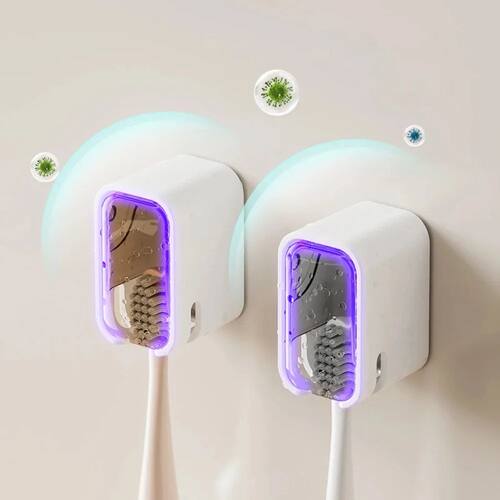 2PCS Toothbrush Holder Flip-top Wall Mounted Toothbrush Rack