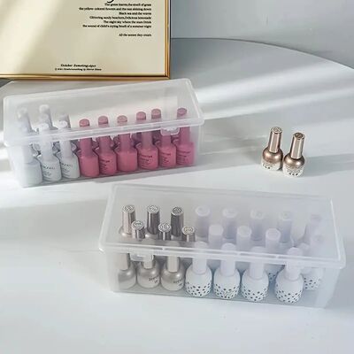 Transparent Plastic Storage Box, Desktop Cosmetics, Nail Pol