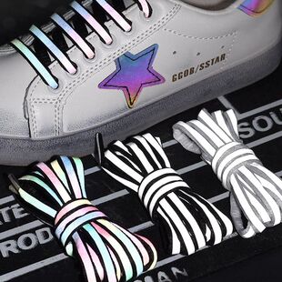 Laser Sequin Luminous Shoelaces Pair Reflective