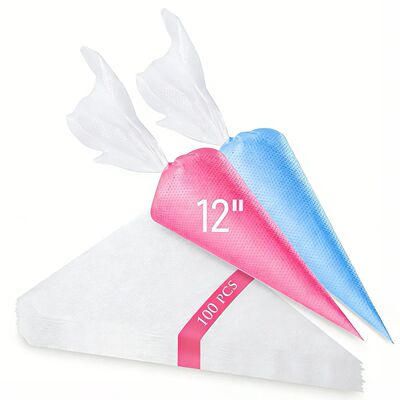 100PCS Disposable Piping Bags - Food-Grade Anti-Burst for Ca