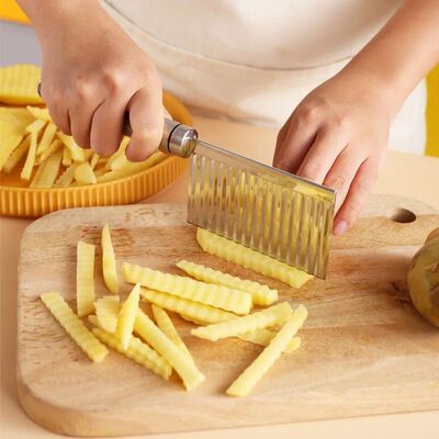 Stainless Steel Wave Potato Slicer Wavy Vegetable Cutter wit