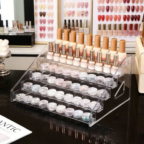 1pc Transparent Vertical Buckle Nail Polish Display Stand St