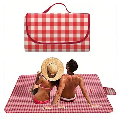 Picnic Blanket 140×190cm Beach Mat Washable Lightweight wit