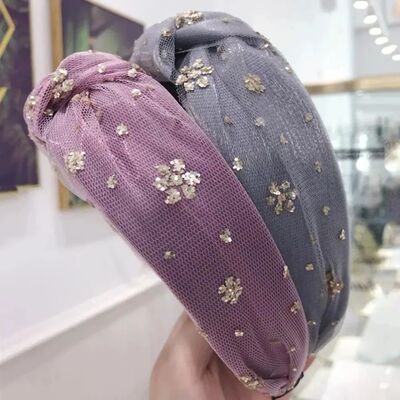 1PC Bohemian Mesh Yarn Headbands Gold Sequin Design Elegant