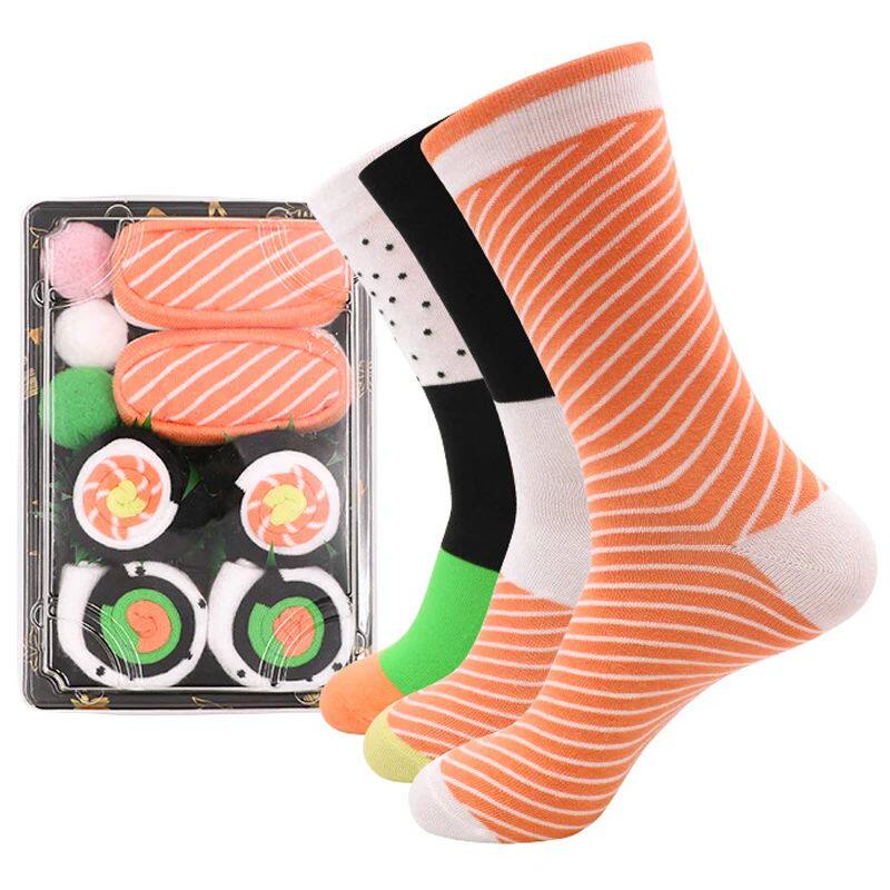 3 Pairs Funny Sushi Socks Unique Patterns Personalized Food