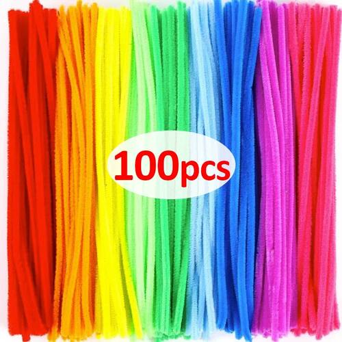 Colorful Chenille Stems Pipe Cleaners Plush Tinsel Stem Wire