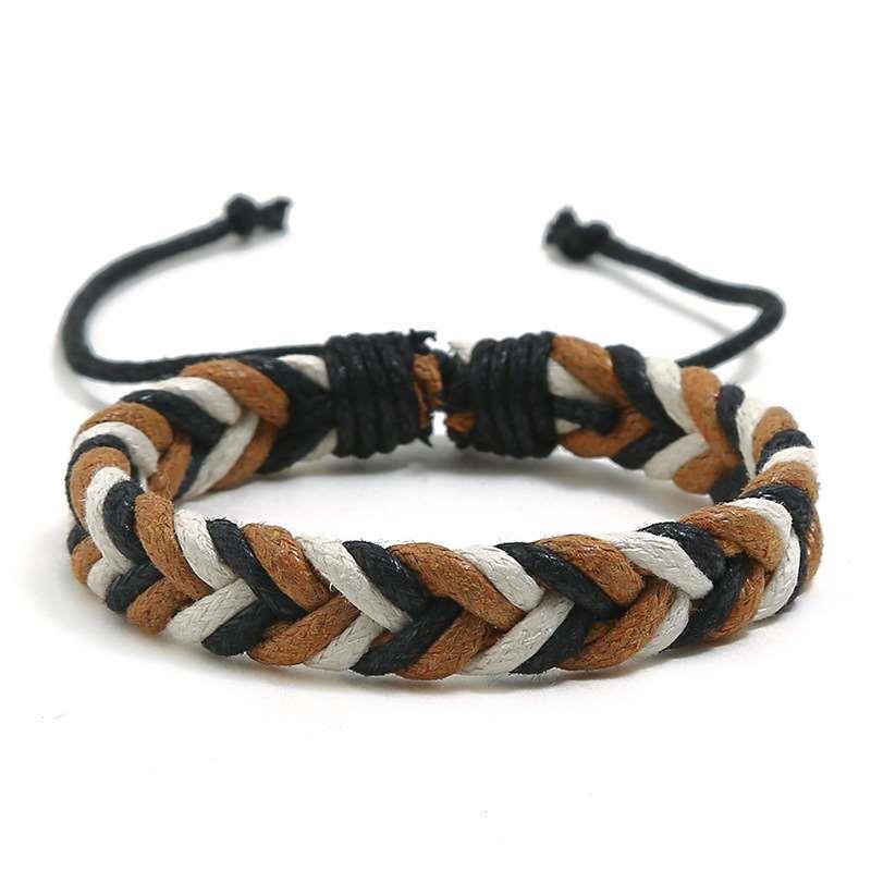 Brlet Colorful Couple Handmade Woven Brlet Wax Rope Simple S