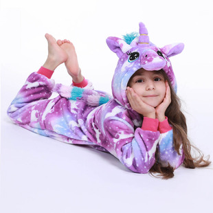 Girls Clothes Kids Unicorn Pajamas Cartoon Animal Kigurumi O