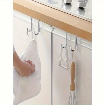 3 metal hooks without holes or marks, sturdy and durable, su