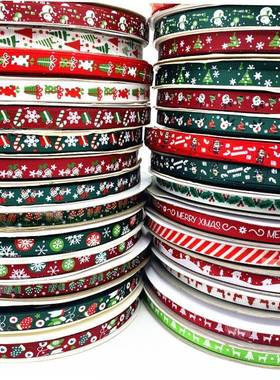 5 Yards 10mm Christmas Ribbon Printed Grosgrain Ribbons for1