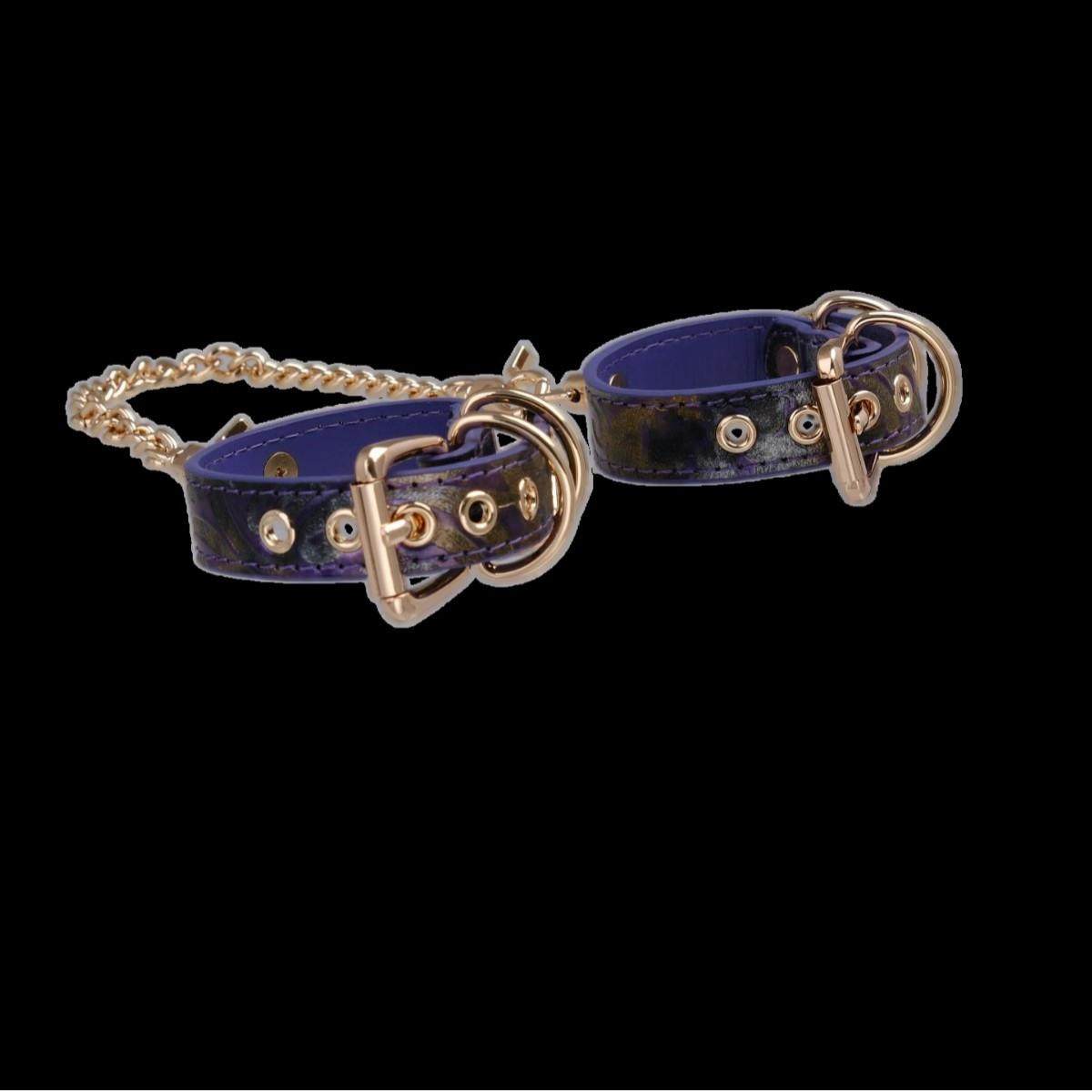 欧美跨境亚文化朋克蛇皮手铐 手脚环禁锢 puppy choke链条手环