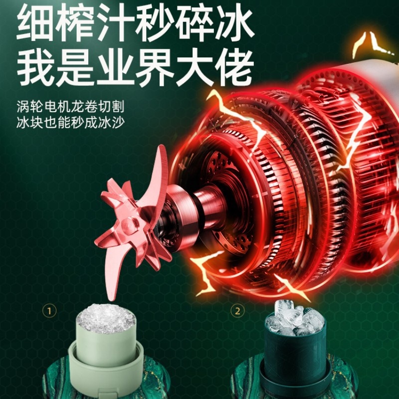 罗娅16叶刀碎冰榨汁机小型便携式榨汁杯家用电动搅拌机水果汁