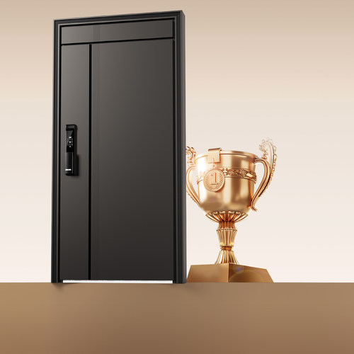 入户门内外双色指纹密码智能锁一体加高门楣甲级防盗门家庭用隔音