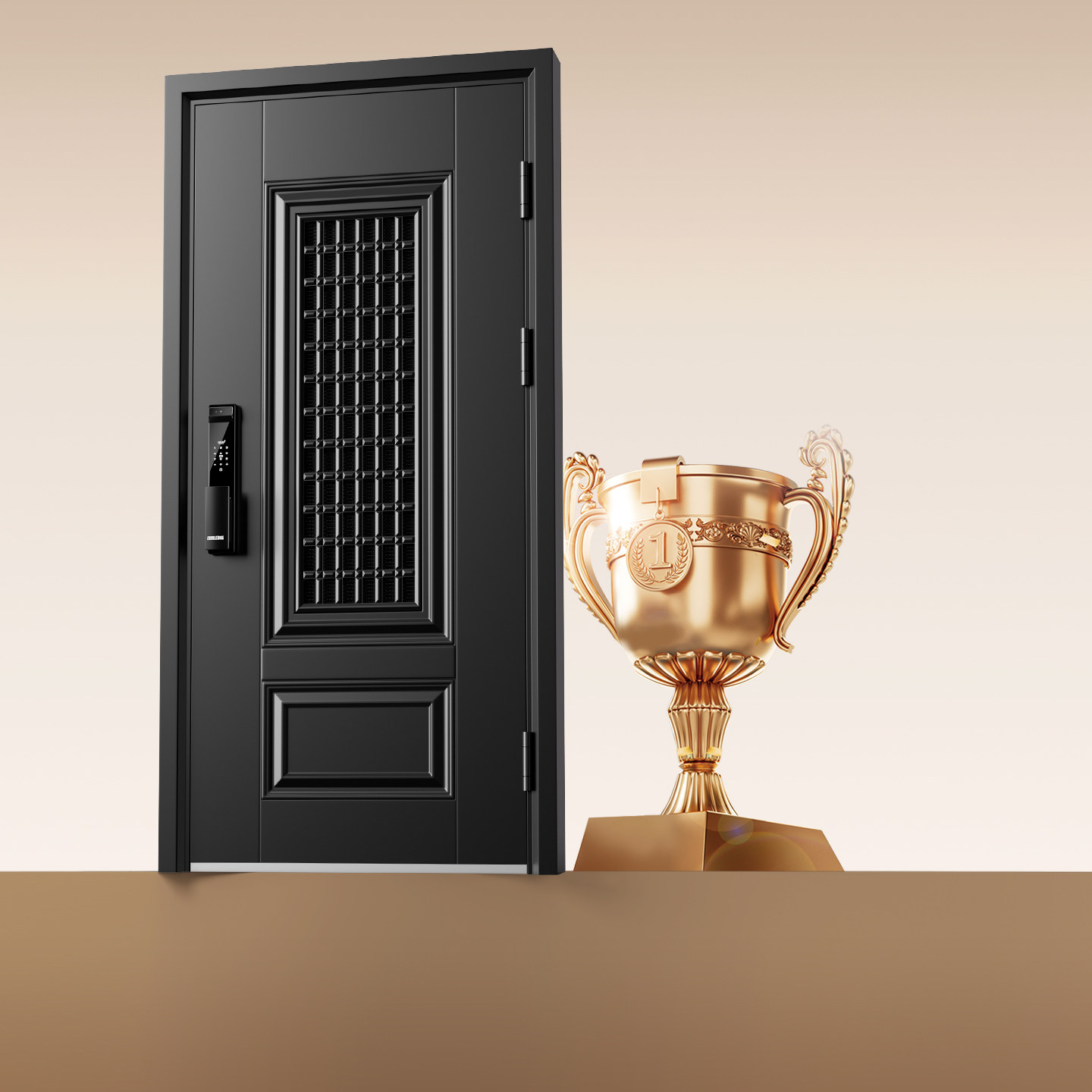 欧帝乐防盗门家用通风进户门高端智能轻奢入户门中户通风门单开门