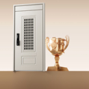 奶油风通风防盗门女生家庭用进户门智能入户门中门单开甲级通风门