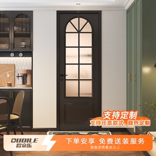 法式 欧帝乐家用卫生间门厕所门玻璃门2025新款 复古厨房单开门定制