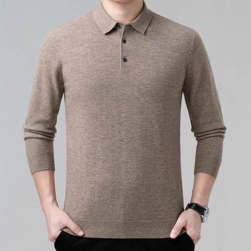 冬季翻新款%羊毛爸衫男士M888-XL领羊毛衣保中年爸装休暖闲针织衫