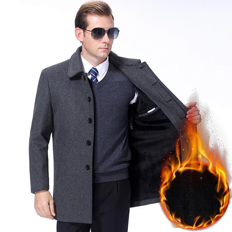 外冬新款男士羊毛羊绒大衣绒中老年男士106-KL中长款加季加厚夹克