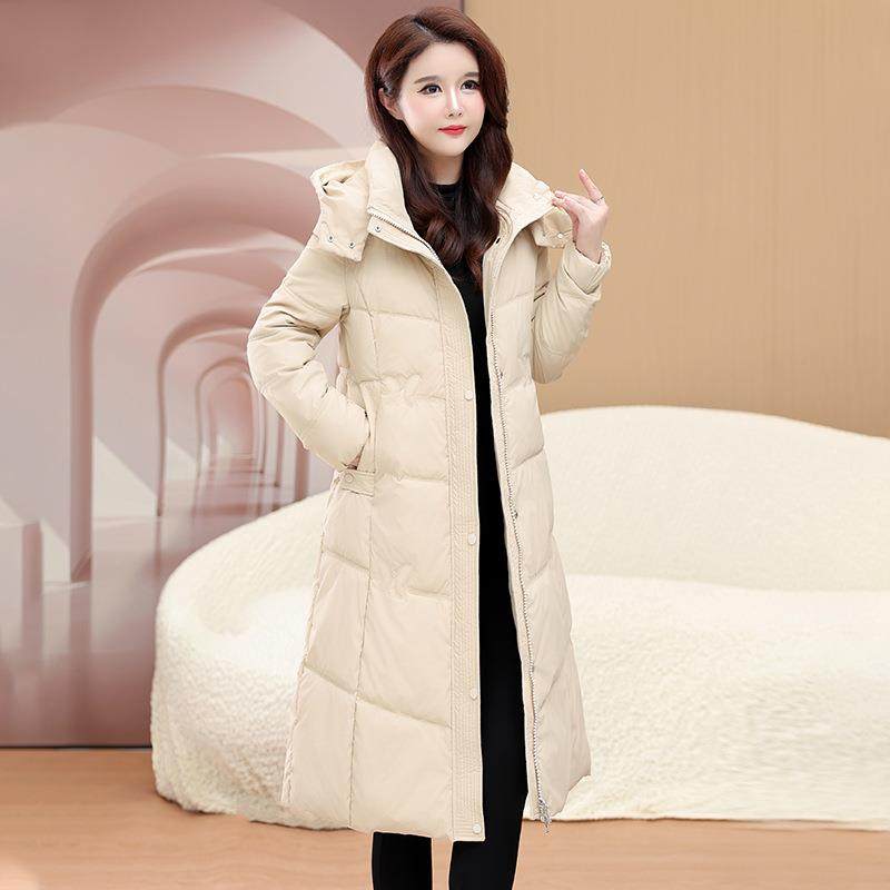 正品绒服女中长款过冬季新款时尚羽外洋气加膝厚保暖99-823白鸭绒