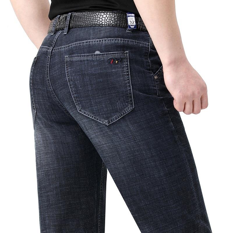 男春新款弹力6526-ZZ中青年士牛仔裤时尚宽松直筒高腰夏裤休闲爸