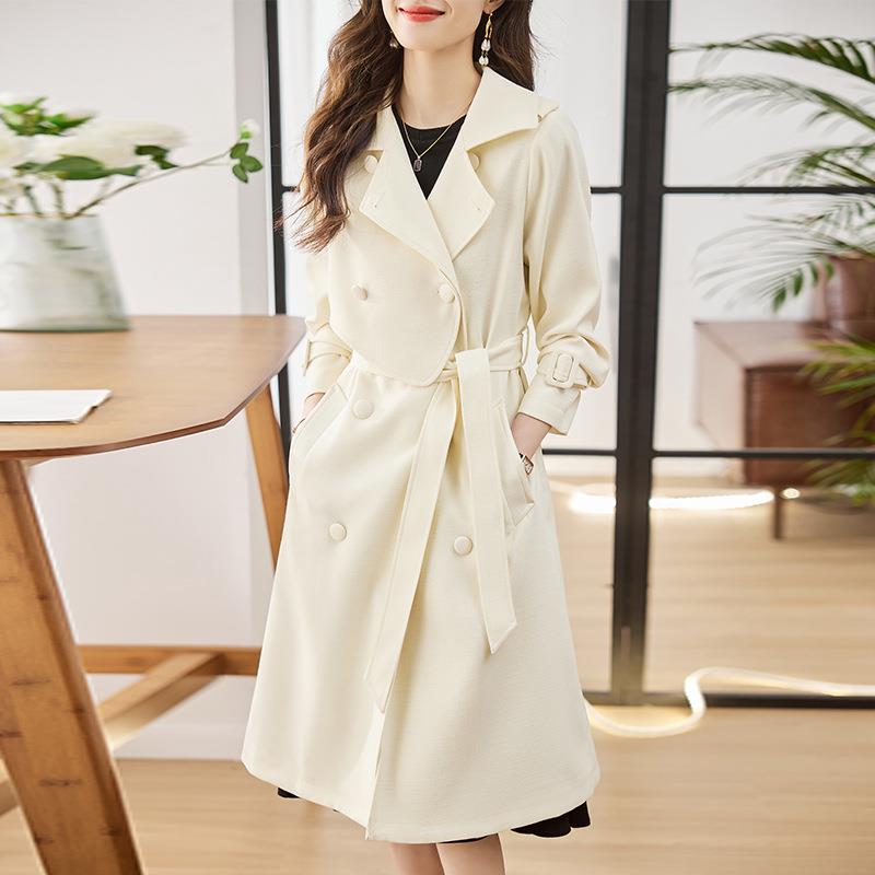 风衣套女春秋姿2303款年新款小女个子中外长气质收款腰修身士大衣