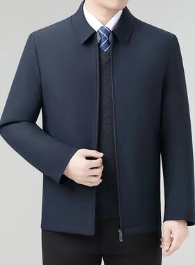 冬季鹅服商中年男士务休闲脱卸白鹅绒绒加厚外套可25866-J爸爸装