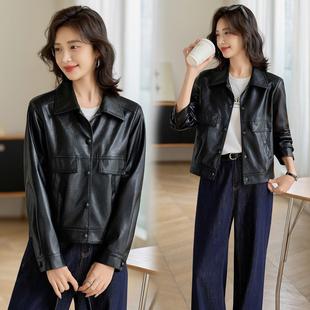 皮衣搭潮流女装 小个子时短款 绵羊百尚皮皮衣外套 82995新款 年秋季
