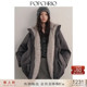POPCHRIO欧可芮 90白鸭绒花苞羽绒服仿皮草拼接小个子夹克外套女