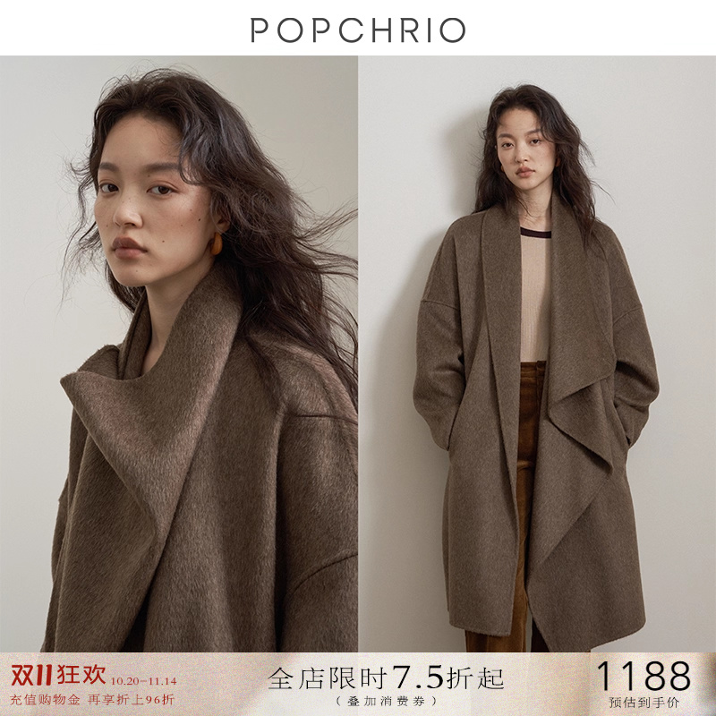 欧可芮中长款毛呢子外套女冬季