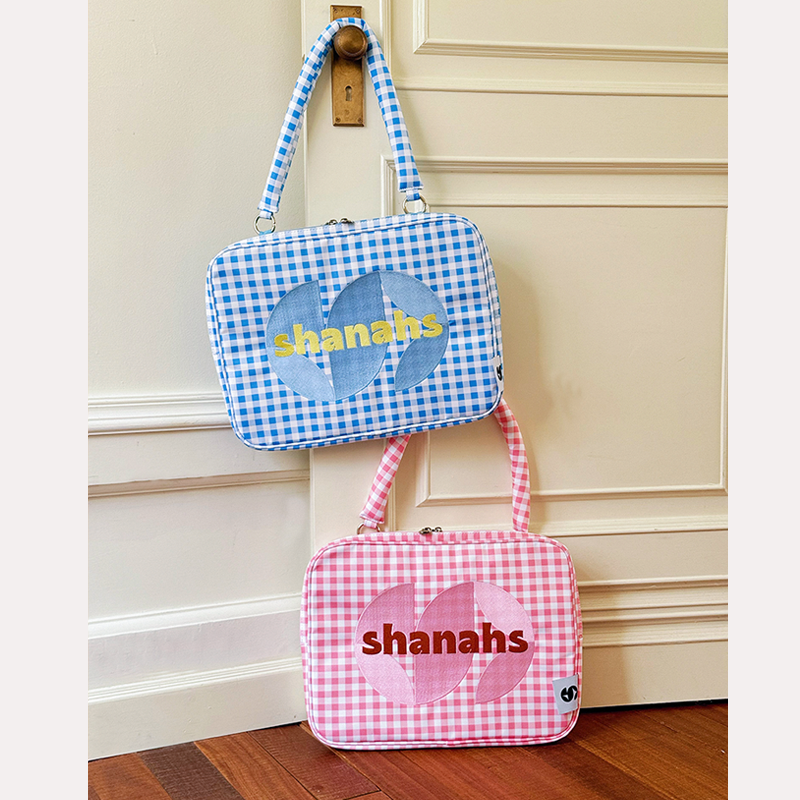格子电脑包shanahs单肩手提