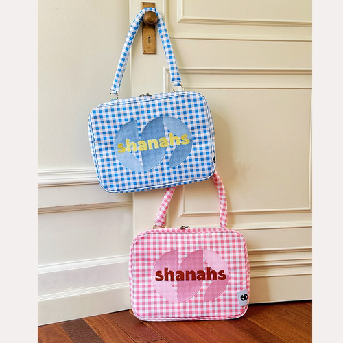 格子电脑包shanahs单肩手提