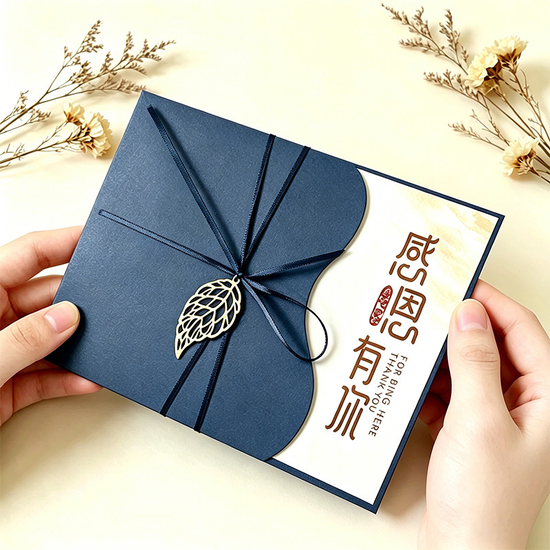送客户感恩贺卡定制手写高级感公司员工入职生日感谢信祝福小卡片