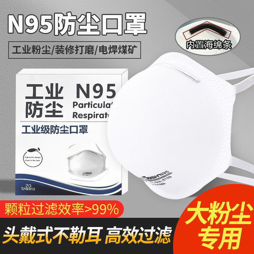 口罩n95防工业粉尘防尘肺头戴式