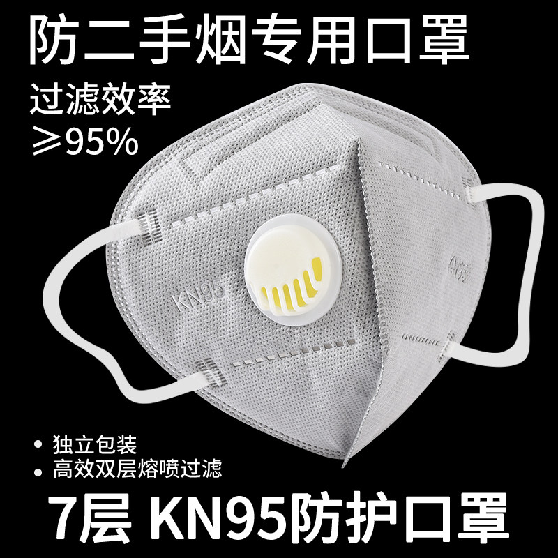 防二手烟专用口罩防尘防工业粉尘kn95透气防油烟神器专业防烟甲醛