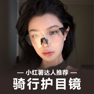 户外运动夜晚骑行护目眼镜男女连体防风沙蚊虫爬山跑步自行车墨镜