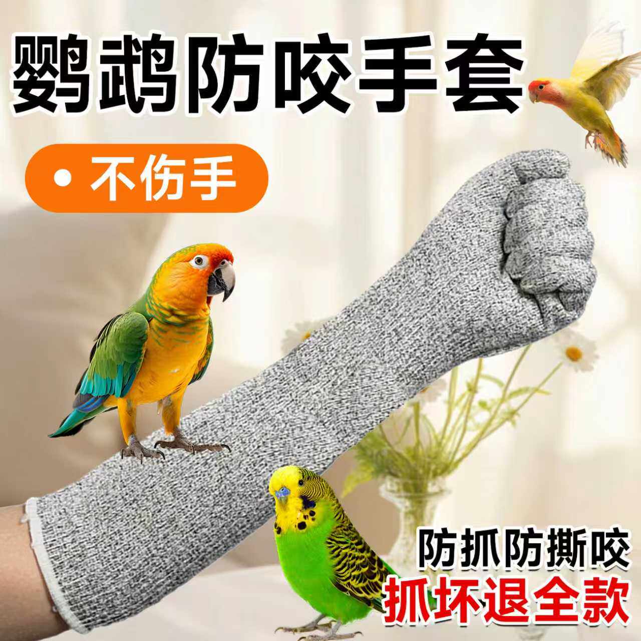 鹦鹉防咬手套养鸟训鸟专用防抓护手金刚盘鸟仓鼠喂食防咬防猫抓