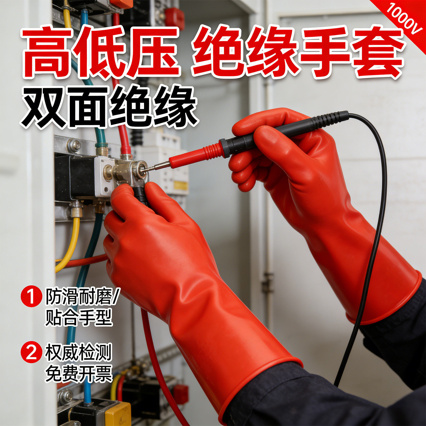 绝缘手套10kv高压380v35kv电工防电带电作业橡胶12千伏防静电靴电