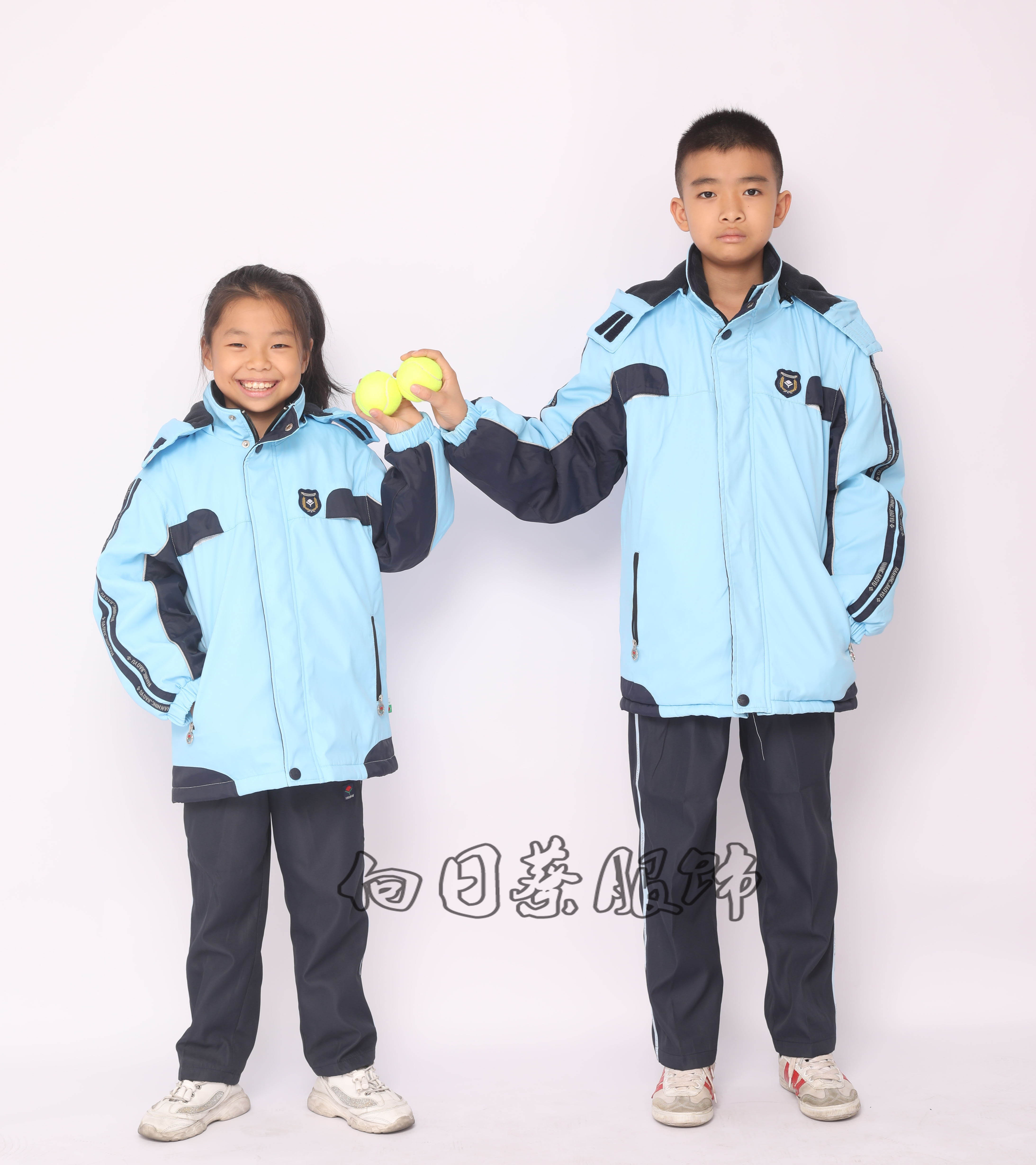新款南宁市学生校服冬季小学中学高中防寒服外套棉服加绒棉衣厚