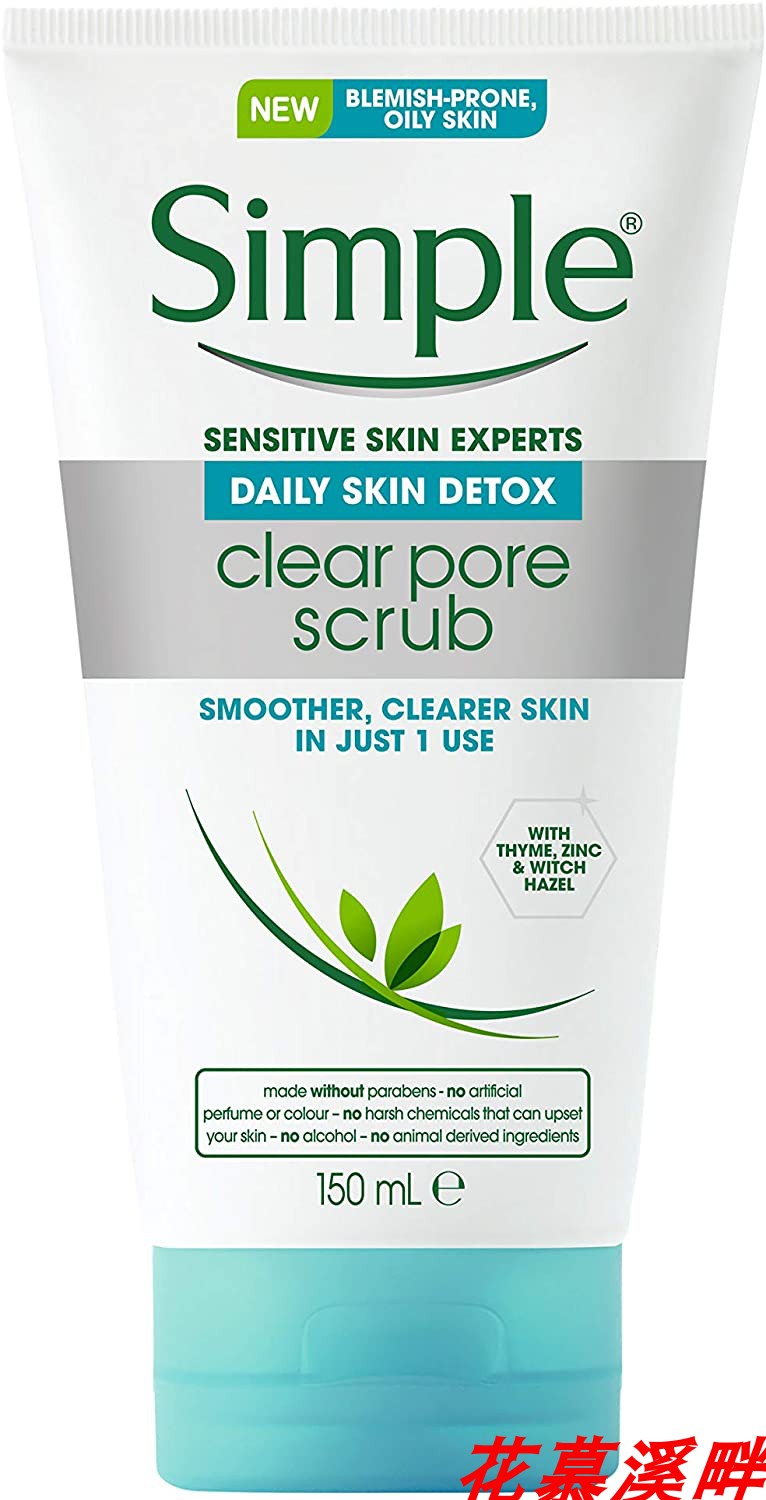 Simple Daily Skin Detox Clear Pore Scrub 150ml, Pack of 6