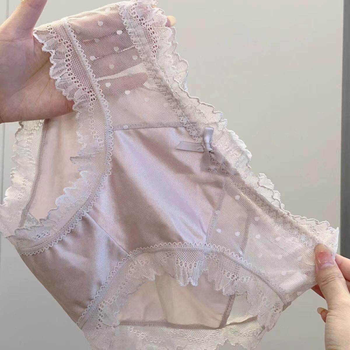 纯欲风性感蕾丝花边个性镂空少女最爱情调低腰内裤女透气冰丝网女